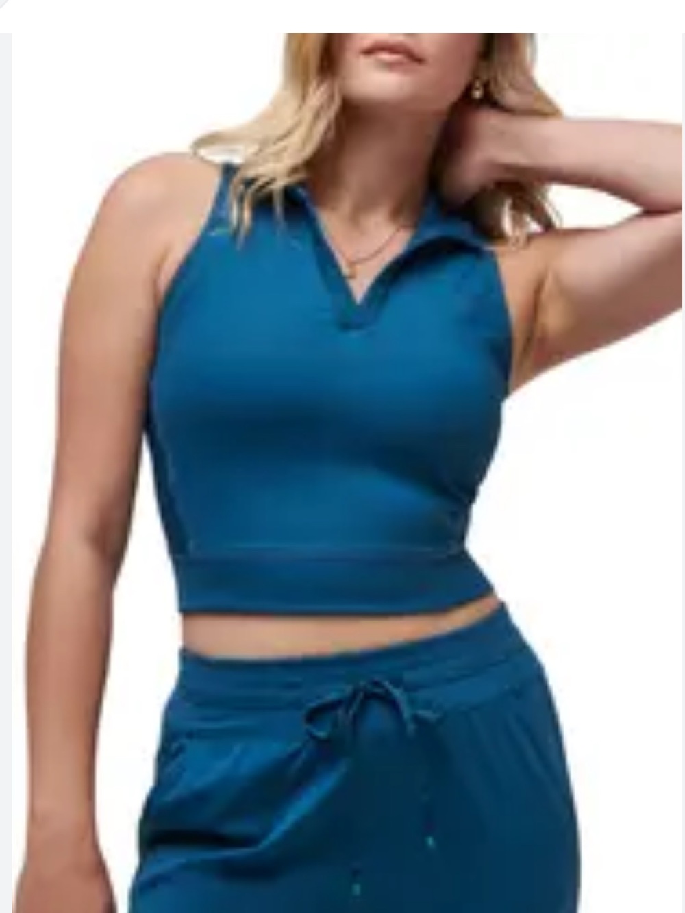 Travis Mathew’s Moveknit V-Neck ribbed cropped Tank